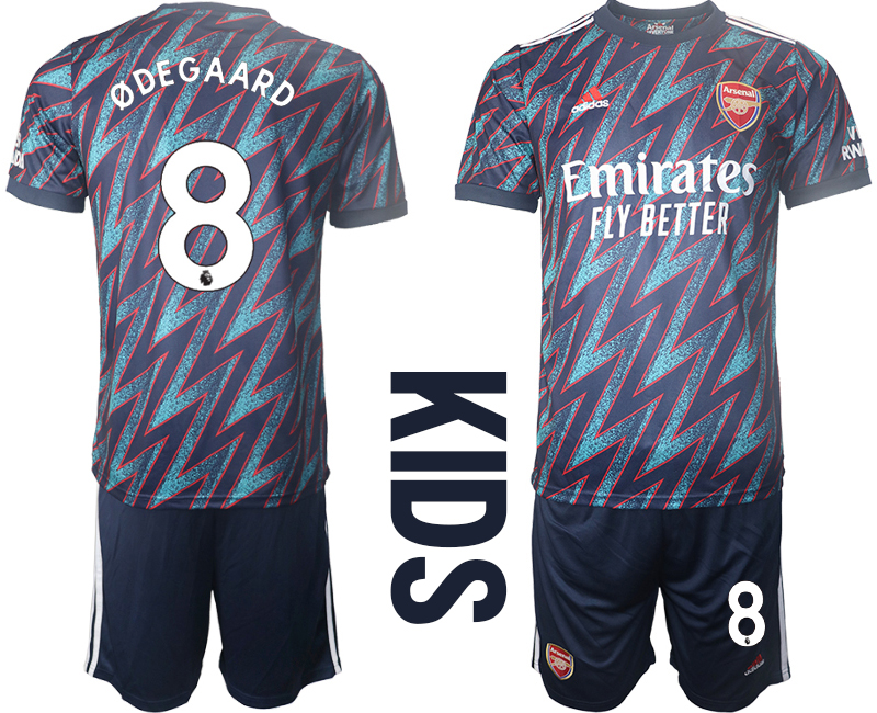 Youth 2021-2022 Club Arsenal away blue #8 Soccer Jersey